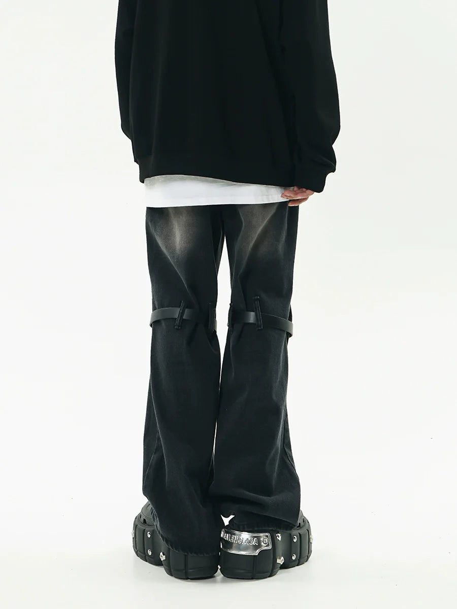 GCINIM Faded Buckle-Knee Jeans