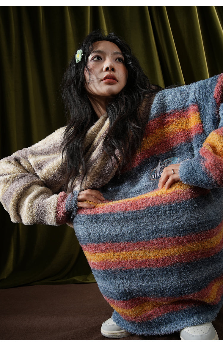 BJHG Contrast Painted Stripe Sweater