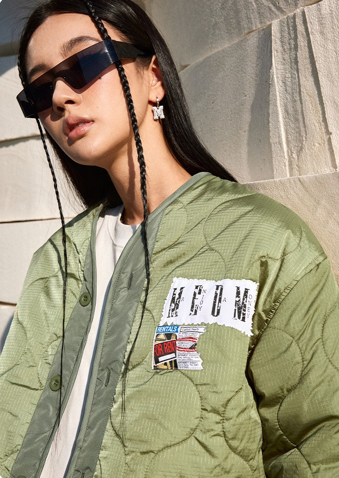 MEDM Patched Flyer Quilted Jacket