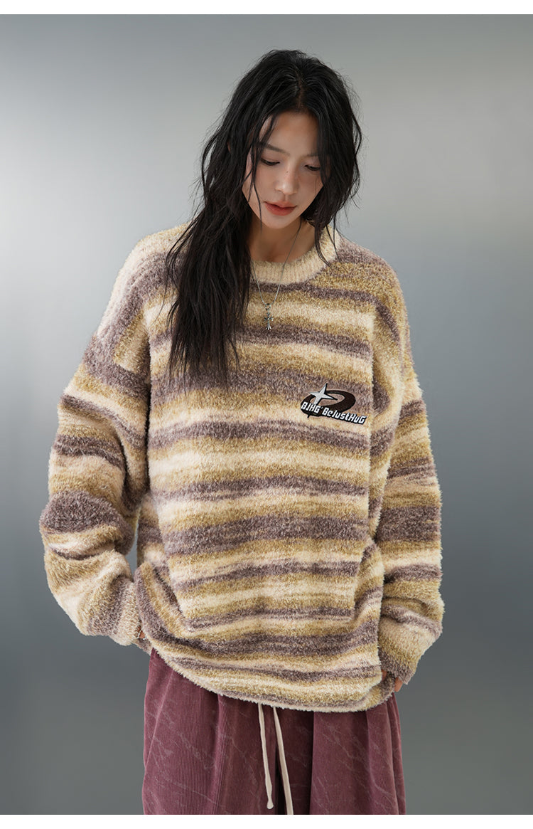 BJHG Contrast Painted Stripe Sweater