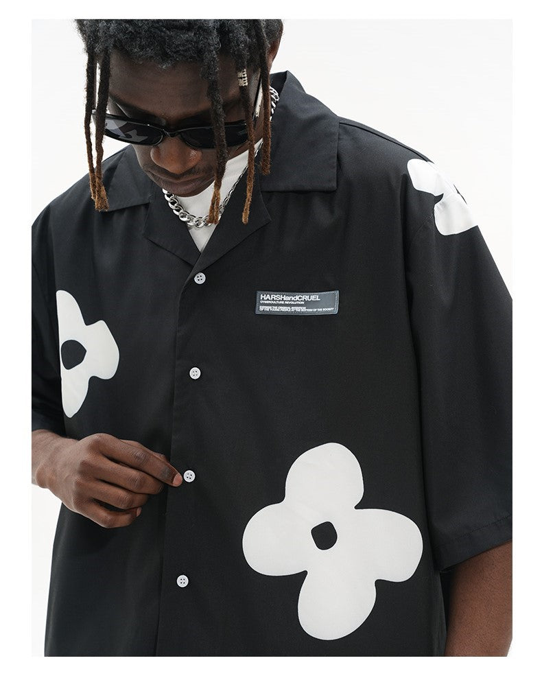 HARSH and CRUEL Solitary Flower Button-Up