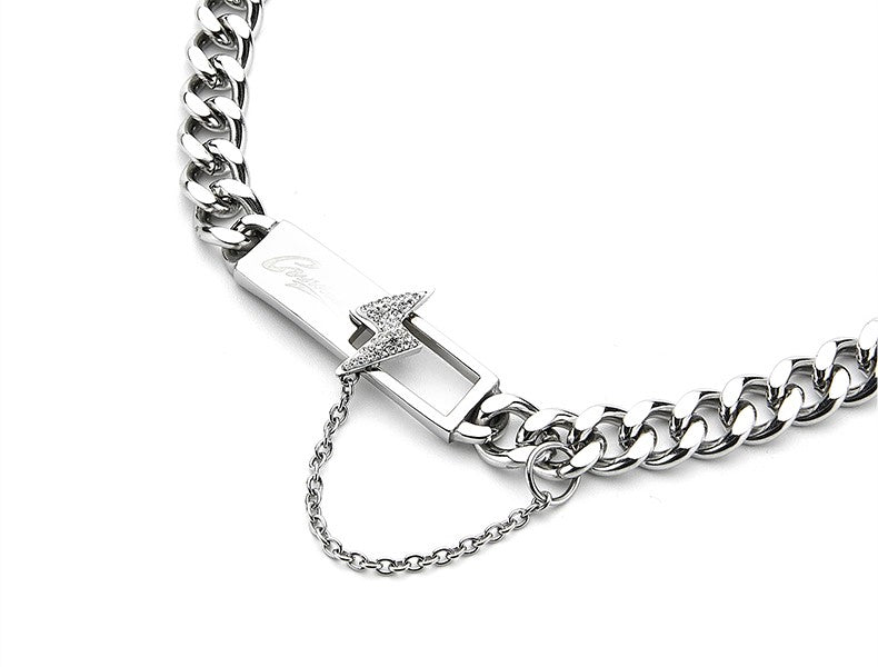 GUUKA "Lightning Bar" Double Chain Necklace