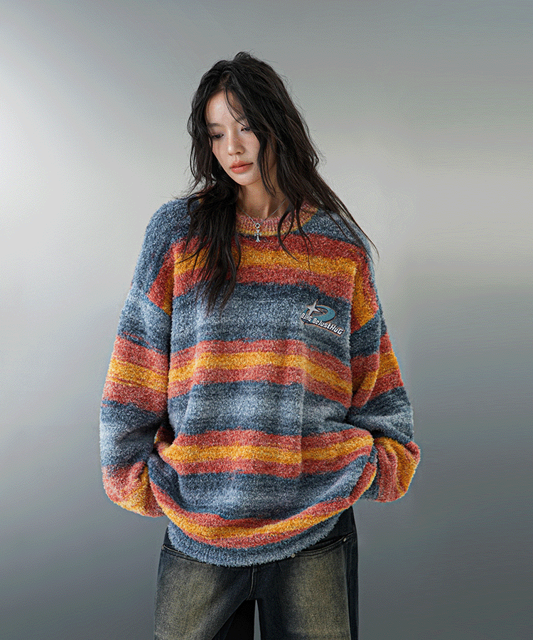 BJHG Contrast Painted Stripe Sweater