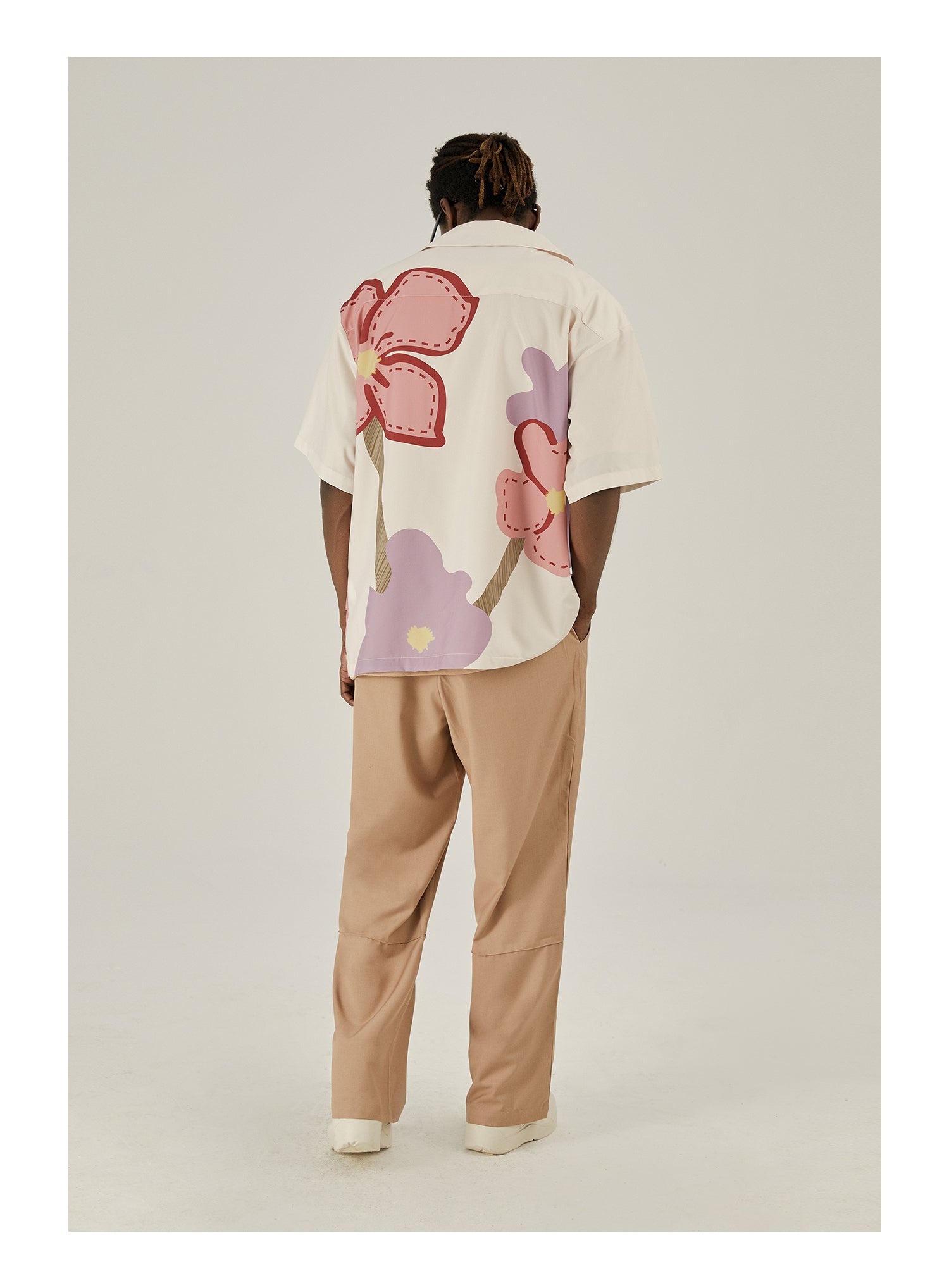 EMPTY REFERENCE Loose Floral Print Button-Up Shirt