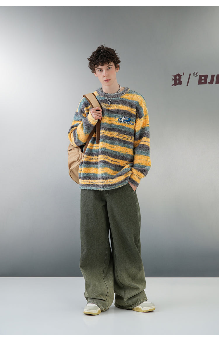 BJHG Contrast Painted Stripe Sweater
