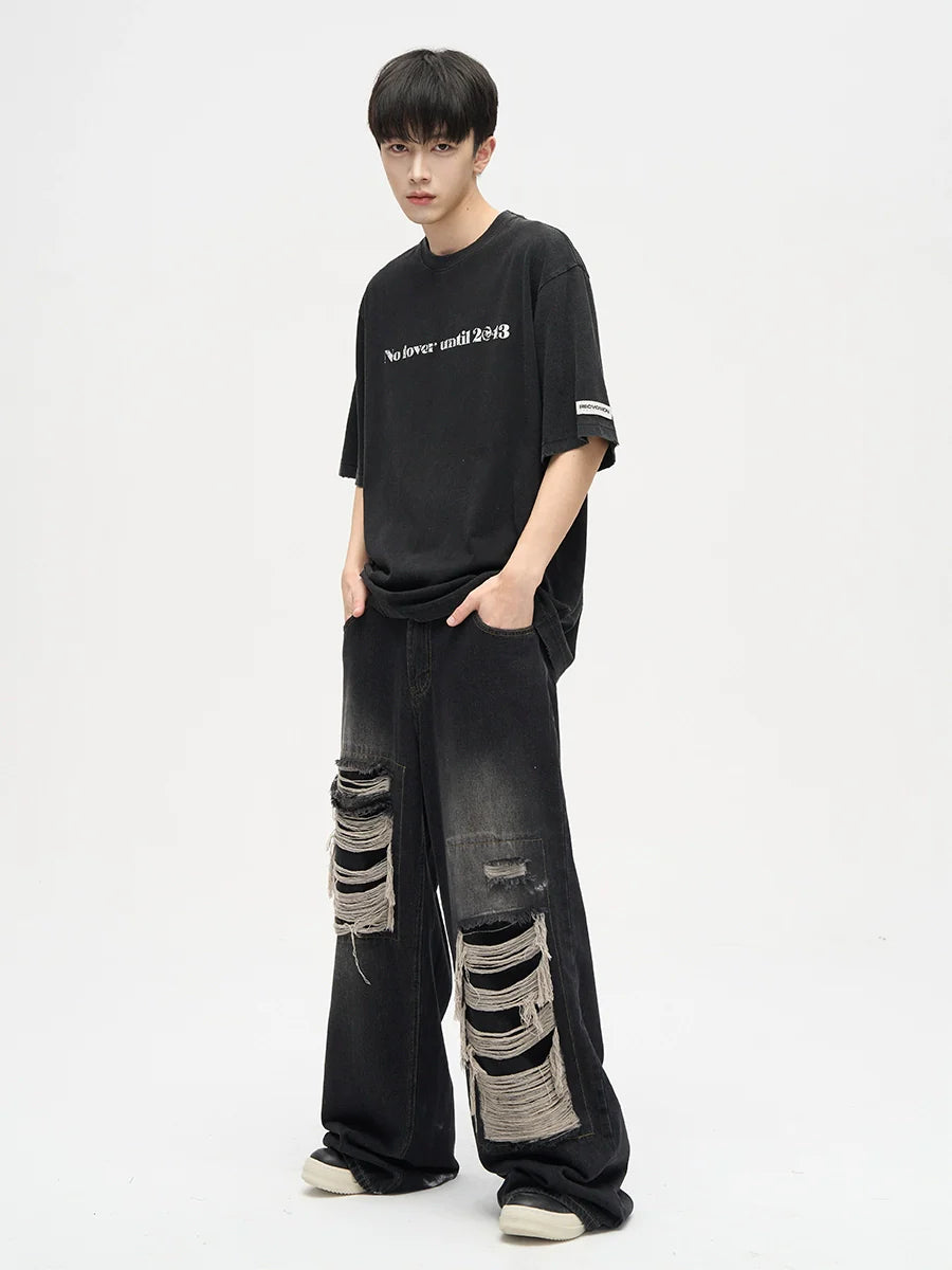 WLNEXT Patched Distressed Jeans