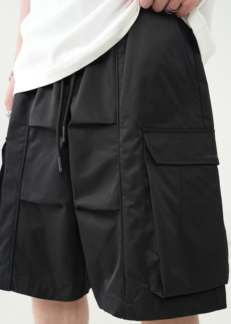 BJHG Pleated Drawstring Cargo Shorts