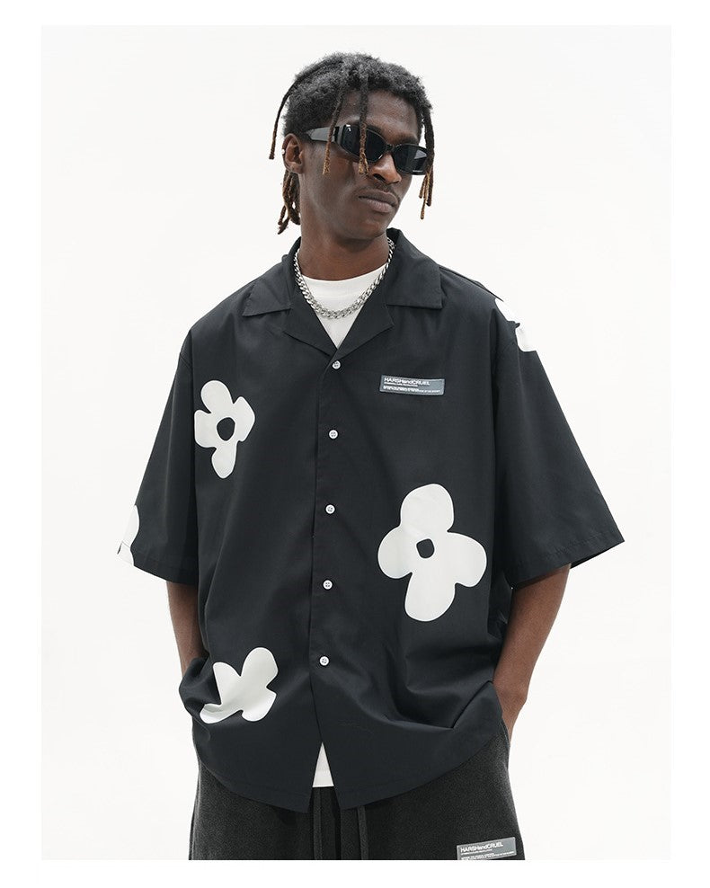 HARSH and CRUEL Solitary Flower Button-Up