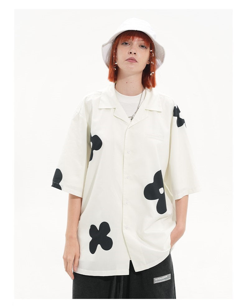 HARSH and CRUEL Solitary Flower Button-Up