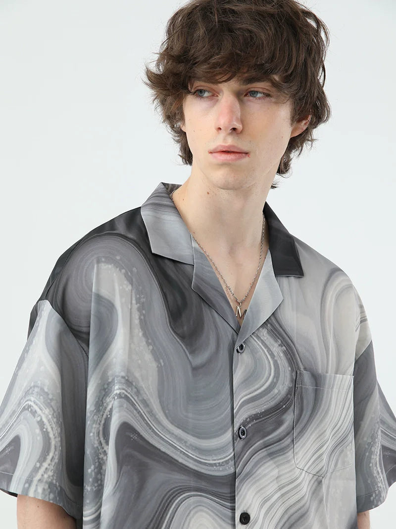 NOSAW Marble Button Up Shirt
