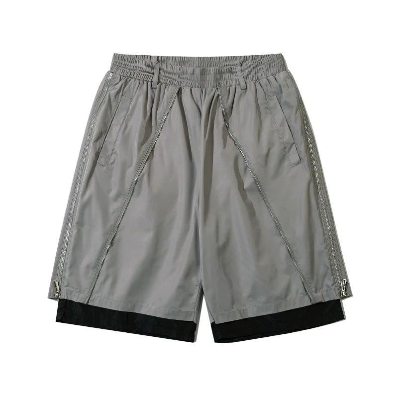 MRNEARLY Layered Zip Shorts