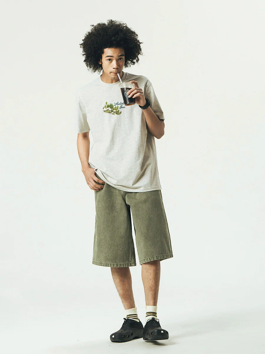 714street Japanese Washed Denim Shorts
