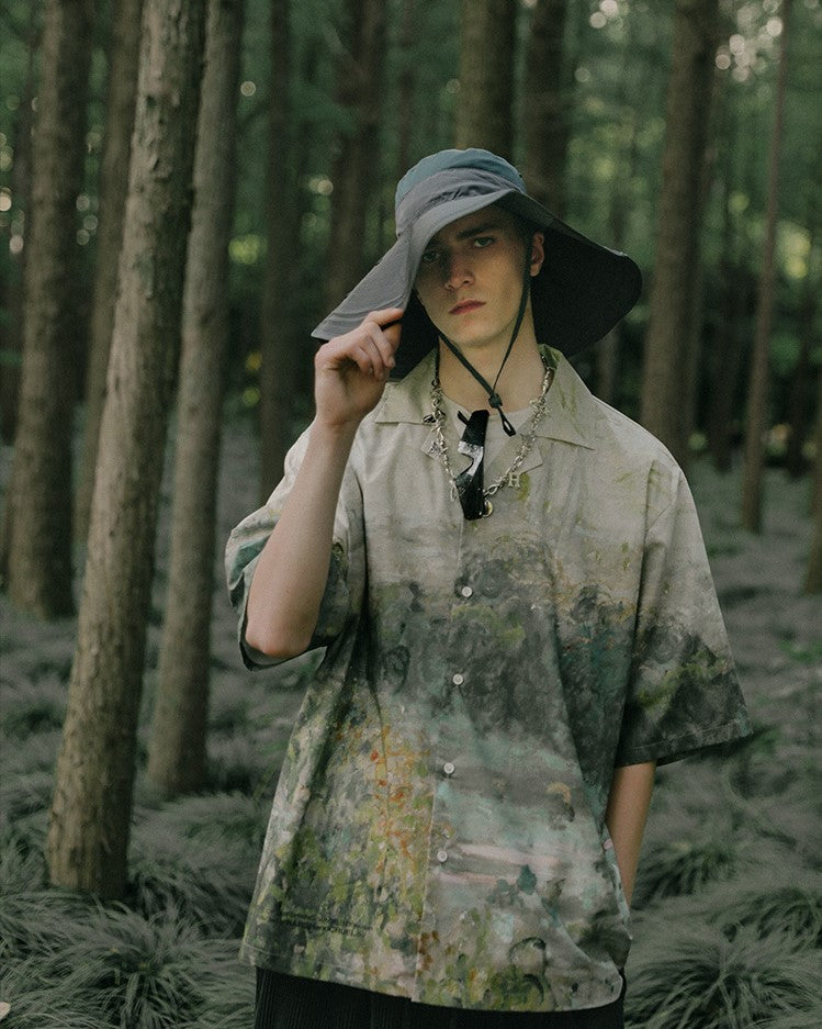 HARSH and CRUEL Painted Autumn Button-Up