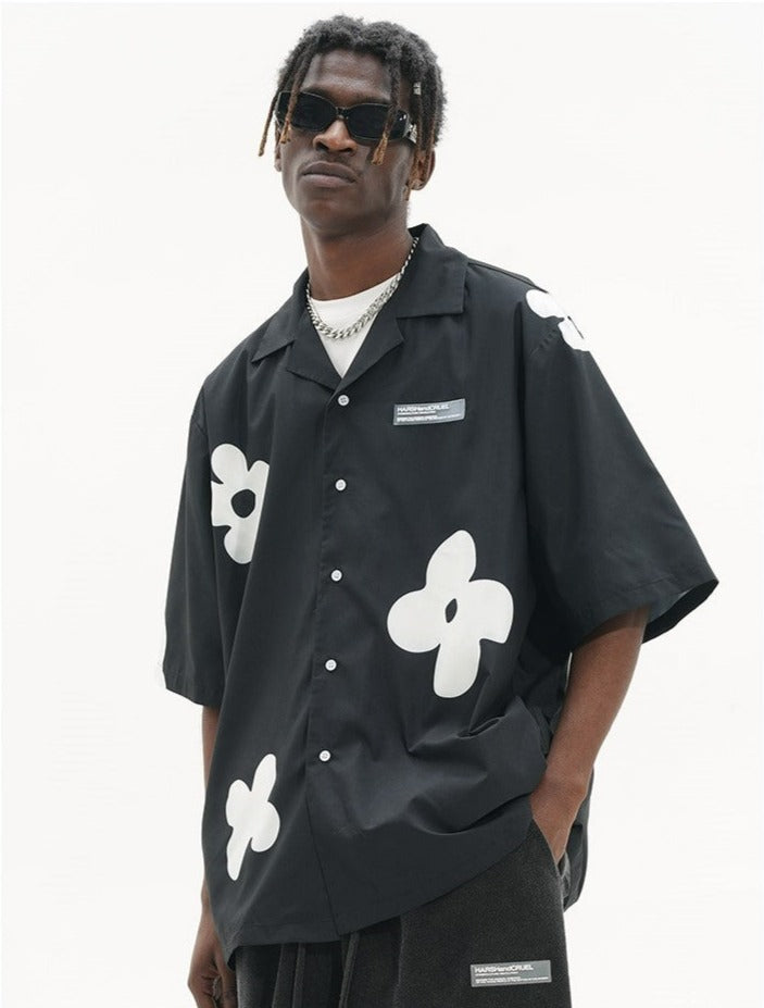 HARSH and CRUEL Solitary Flower Button-Up