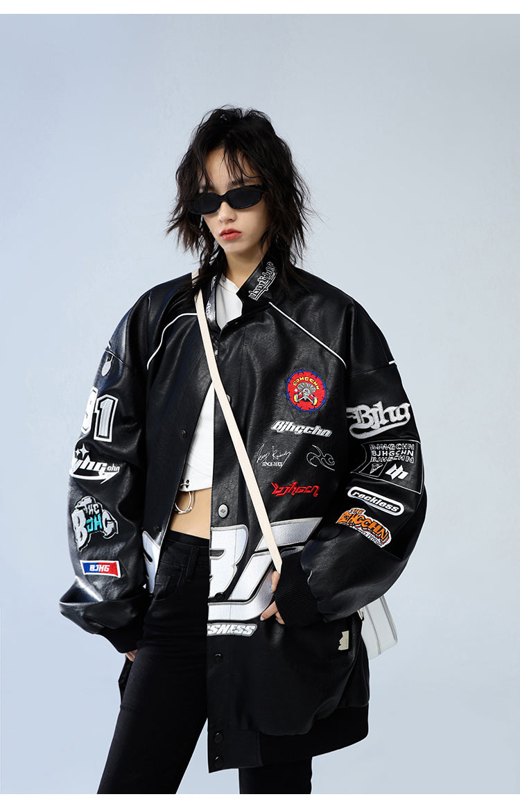 BJHG Patched Biker Jacket