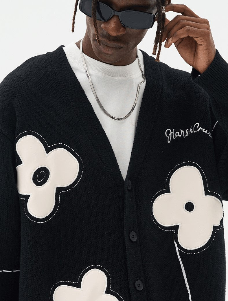 HARSH and CRUEL "Solitary Flower" Tassel Knit Cardigan