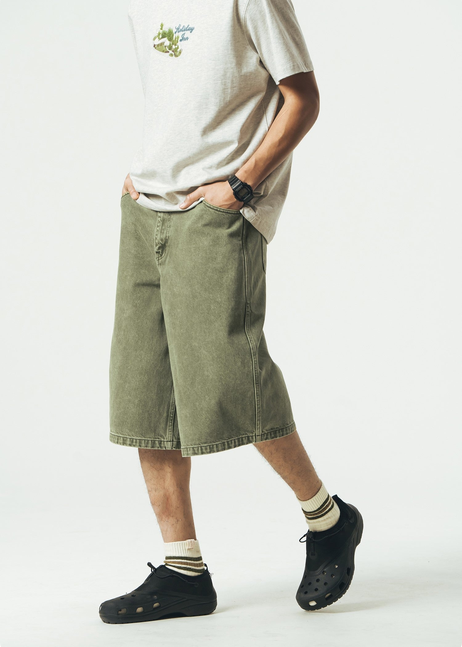 714street Japanese Washed Denim Shorts