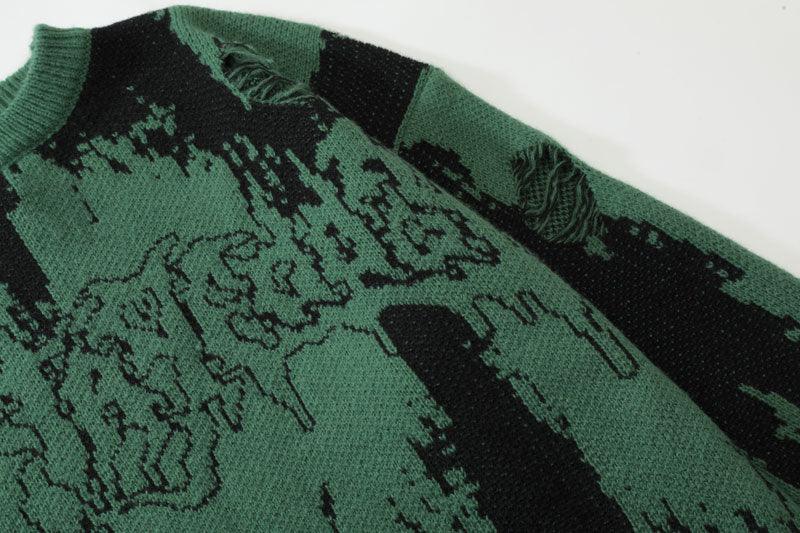 Grunge Distressed Knit Sweater