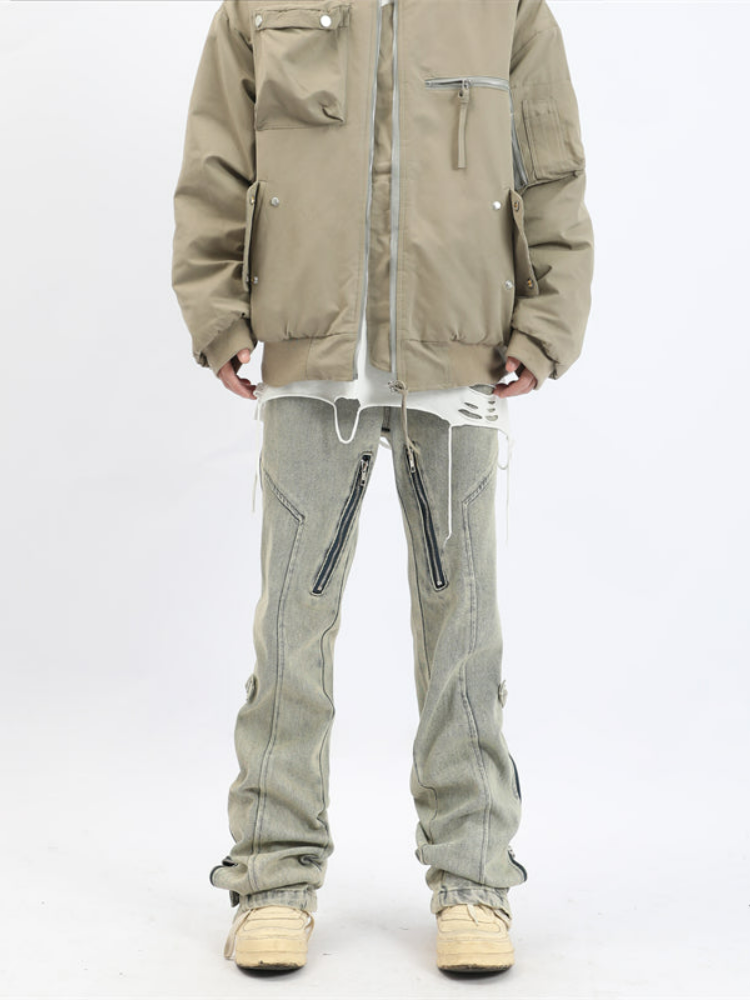 MaxDstr Split Cut Zipper Pants