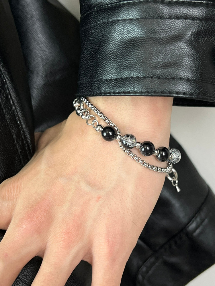 MINBIN Double-Layered Beaded Stone Bracelet
