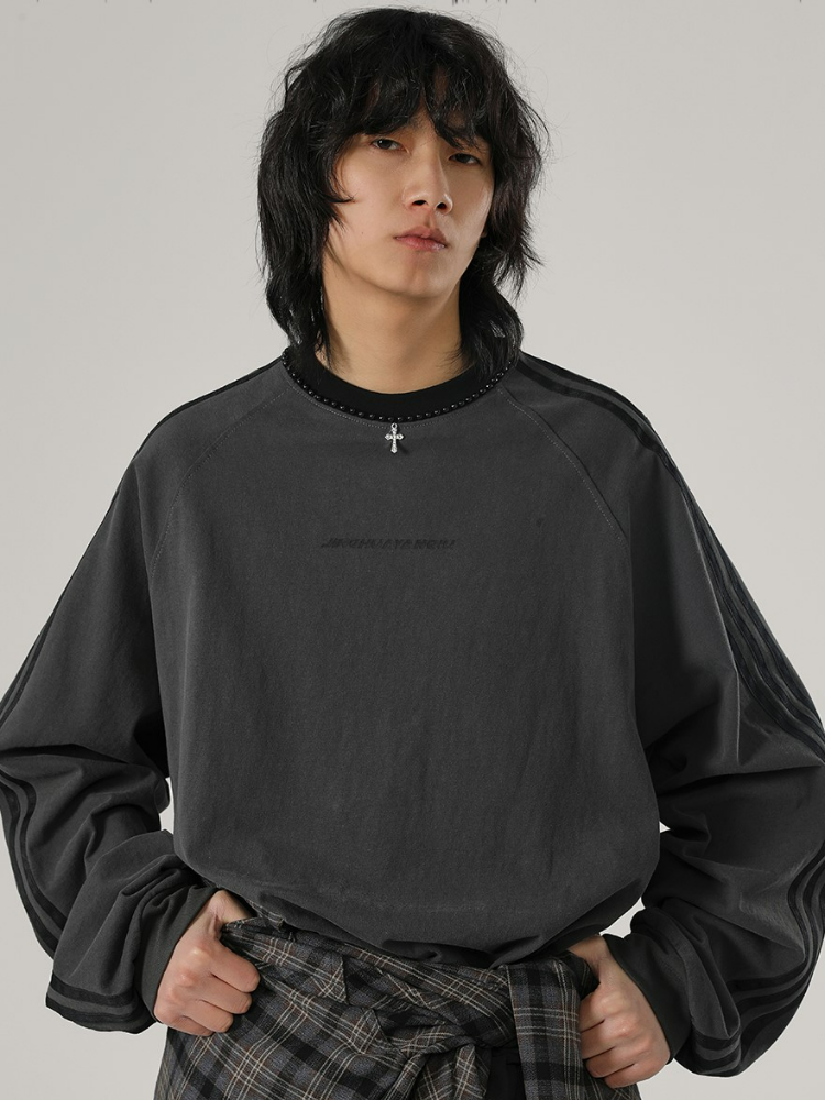 JHYQ Silver Beaded Cross Long Sleeve
