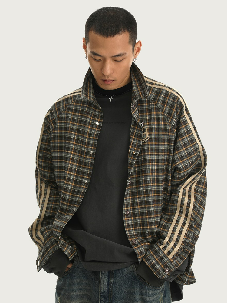 JHYQ Retro Striped Flannel