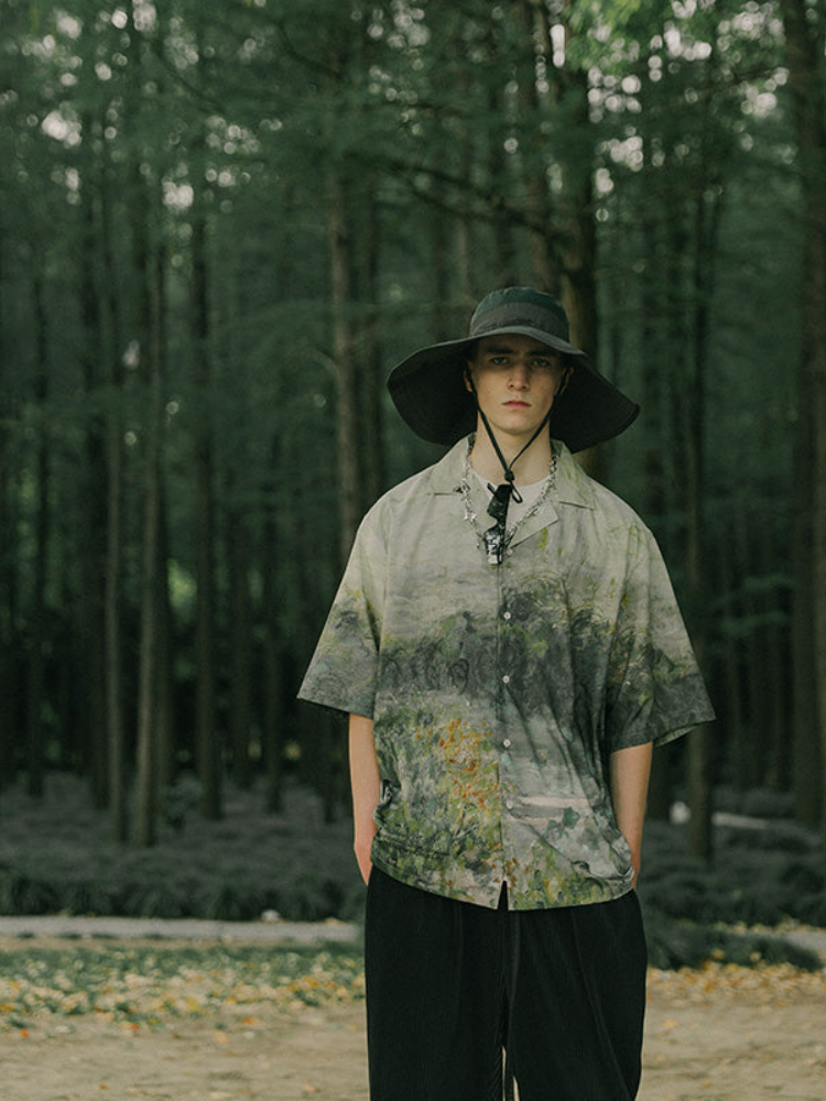 HARSH and CRUEL Painted Autumn Button-Up