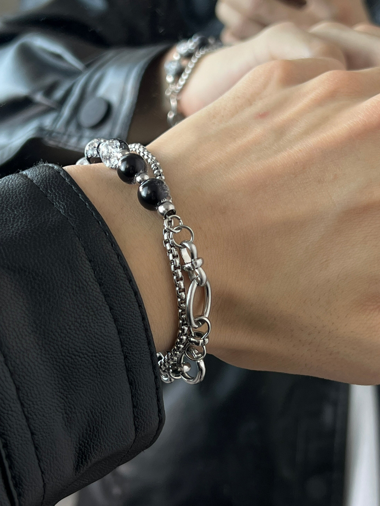MINBIN Double-Layered Beaded Stone Bracelet