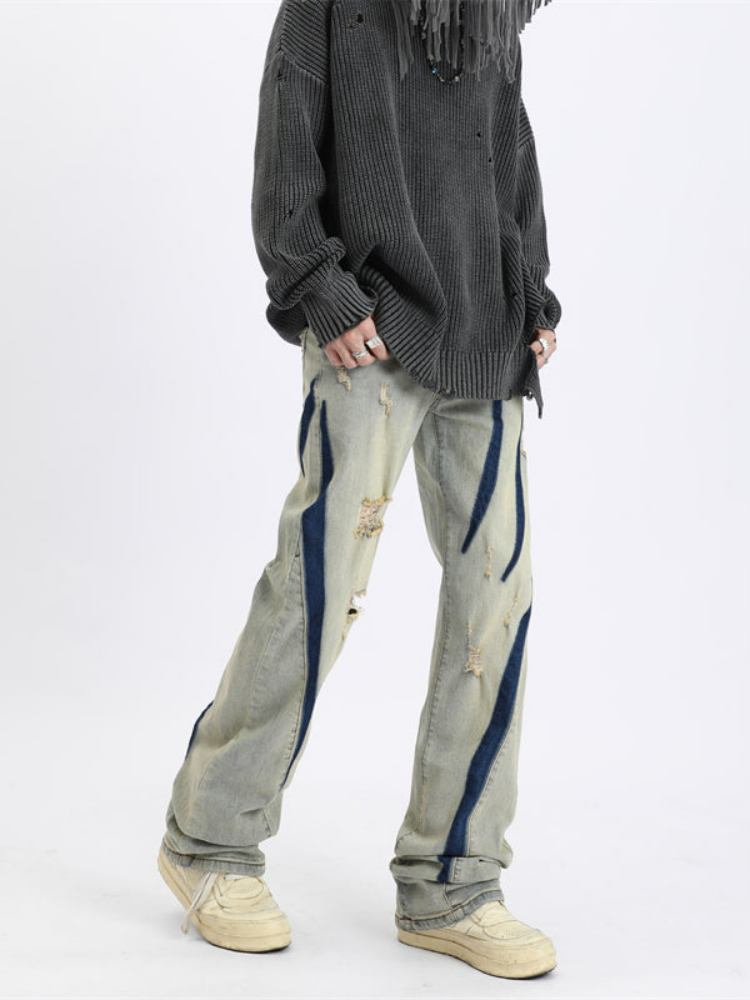 MaxDstr Scratch Ripped Jeans