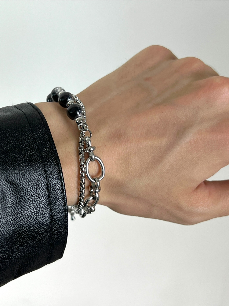 MINBIN Double-Layered Beaded Stone Bracelet