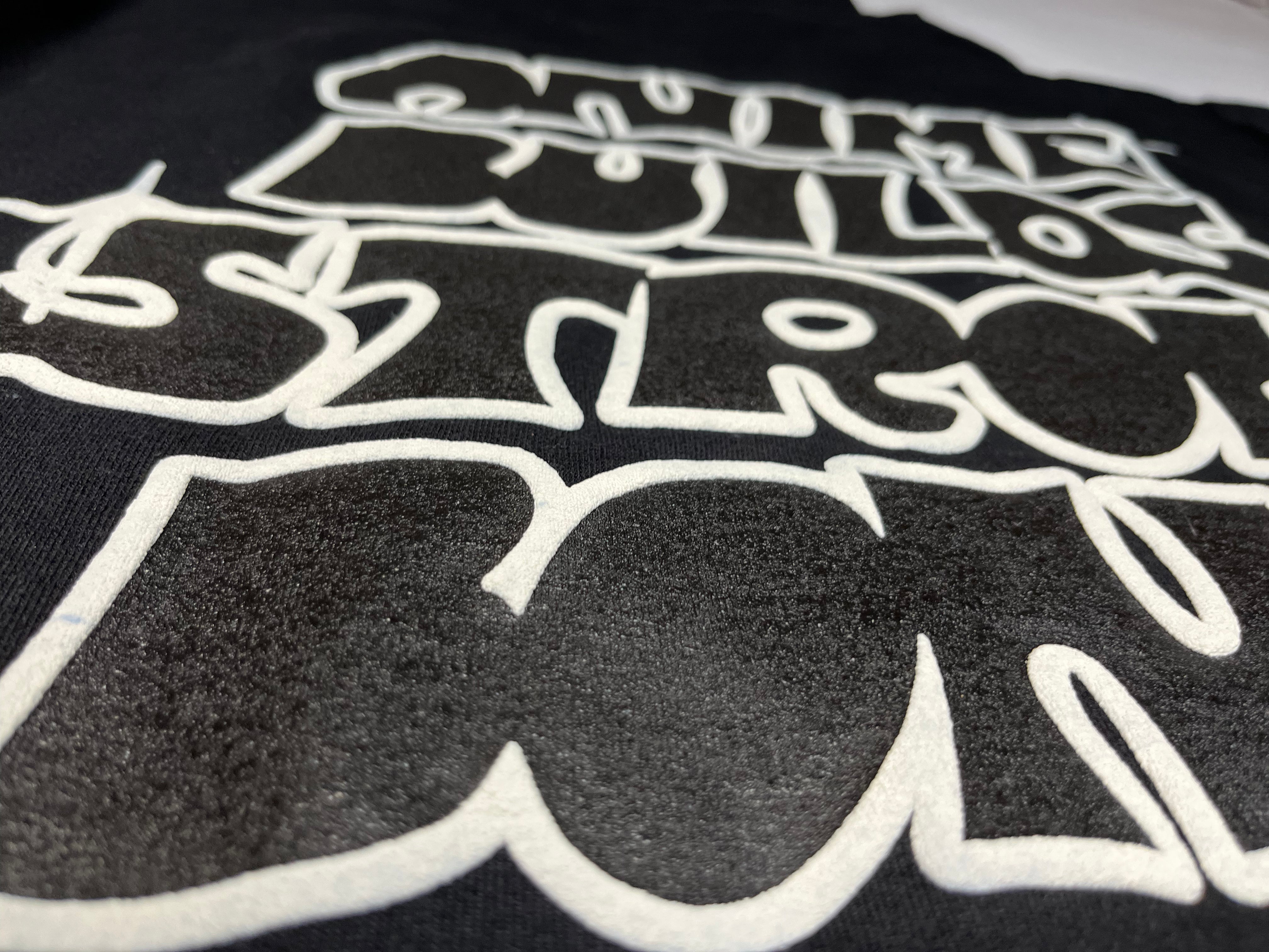 Anime Builds Strong Bones Puff Print Hoodie (Black)